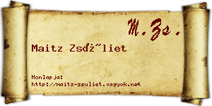 Maitz Zsüliet névjegykártya